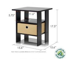 Furinno Laptoptisch 2-11157EX Espresso Petite Beistelltisch Schlafzimmer-Kommode, 2 Stück