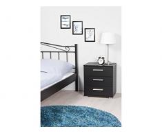 Nachtkommode Nachtkonsole Nachttisch Kommode Tisch Beistelltisch Holz Elena II Schwarz