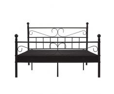 setsail Doppelbett Metallbett mit Lattenrost 140x200cm Schlafzimmerbett Bettgestell Bett In Schwarz