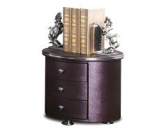 XJZxX Leder Kunst Nachttisch Schlafzimmer Massivholz DREI Schubladen Nachttisch Schrank Europäischen Seitenschrank (Color : Dark Purple)