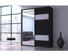 MG Home Kleiderschrank S12 mit Schiebetüren 120 cm oder 180 cm Erle Canterbury Eiche Sonoma Eiche Wenge 18 mm Laminatplatte (Canterbury Eiche, 120 x 200 cm)