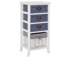 CARO-Möbel Kommode Mehrzweckschrank Anrichte Toscana in weiß, Shabby Chic Vintage Look, Schubladenkommode mit 3 Schubladen und Korb