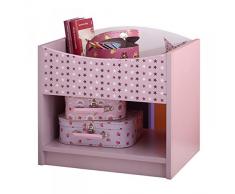 Nachtkommode Sternchen lila / weiß MDF + Melaminharz Nachttisch Nachtkonsole Nachtschrank Nachtkästchen Mädchen Kinderzimmer