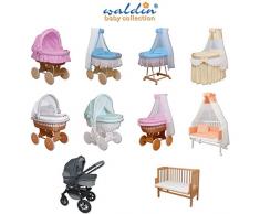 Stoffset 8-teilig mit Matratze von WALDIN für Stubenwagen, XXL, Bollerwagen,KEIN STUBENWAGEN, 5 Sets wählbar,rosa/kariert