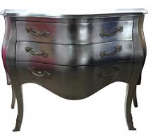 Casa Padrino Barock Kommode Silber - Handgefertigt aus Massivholz - Limited Edition