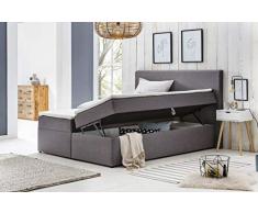 Furniture for Friends Möbelfreude® Polsterbett Bianca | 160x200 cm Hellgrau H2 | mit Bettkasten & hochwertiger Bonell Federkernmatratze | Boxspringbett-Optik