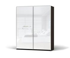 SMARTBett GmbH Schiebetürenschrank Kleiderschrank Schrank Wardrobe Colin Breite 183 cm Wenge/Weiss Glanz