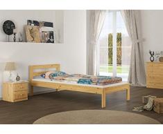 Erst-Holz® Kieferbett Massivholz Natur Einzelbett 80x200 Bettgestell ohne Zubehör Jugendbett 60.64-08 oR
