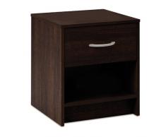 Deuba Nachttisch Nachtschrank | Braun I Schublade & Ablagefach | 50x40x35cm Nachtkommode Nachtkonsole für Boxspringbett
