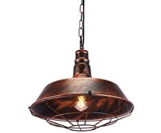 Glighone Pendelleuchte Vintage Hängelampe Industrial Hängeleuchte Rost Retro Industrielampe Esstischlampe E27 Beleuchtung Lampe für Wohnzimmer Schlafzimmer Esszimmer Esstisch usw.