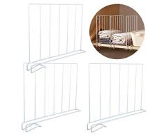 VINFUTUR 3er Set Regaltrenner Kleiderschrank Edelstahl Regalteiler Schrankteiler Ohne Bohren Kleiderschranksystem Regalsystem Ordnungssystem Hilfe für Kleiderschrank Badezimmer Küche Bücherregal