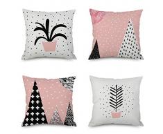 JZZCIDGa Kissenbezug Mit Geometrischem Muster, 4Er-Set, Kissenbezug Mit Quadratischem Sofabett, Schlafzimmertextilien, Kissenbezug 45 X 45 cm, Mit Unsichtbarem Reißverschluss