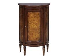 Casa Padrino Jugendstil Kommode Hellbraun/Braun 51 x 28 x H. 82 cm - Kleiner Halbrunder Schrank mit Tür