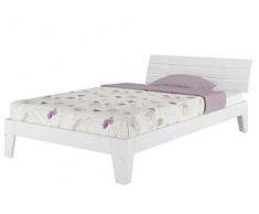 Einzelbett mit Rollrost 120x200 Massivholz Kiefer Bettgestell Futon Bett Holzbett Weiß 60.54-12 W