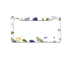 Mesllings Rosen Blumen Nahtloser Tellerrahmen, Kennzeichenhalter 30,5 x 15,2 cm, passend für jedes Auto, LKW, SUV, Wohnmobil oder Anhänger