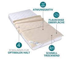 PROCAVE Matratzen-Auflage aus 100% Baumwolle, Natur-Matratzenschoner atmungsaktiv, hochwertige Moltonauflage als Matratzenschutz, Premium Qualität Made in Germany 160x220 cm