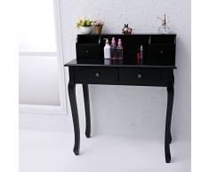 CCLIFE Schminktisch Frisierkommode Frisiertisch Kosmetiktisch schminkkommode schlafzimmerkommode, Farbe:Schwarz