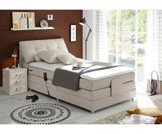 Froschkönig24 Concord 120x200 cm Boxspringbett Bett mit Motor Beige, Ausführung:Variante 4