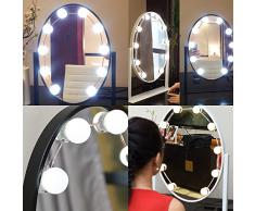 TopDirect Hollywood LED Spiegelleuchte, Make-up Schminklicht Spiegellampe, Schminktisch Leuchte Spiegellicht Set für Kosmetikspiegel / Schminkspiegel / Frisierkommode / Frisiertisch / Kosmetiktisch, 10 LED / 13.5ft (Spiegel nicht enthalten)