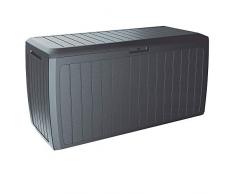 Deuba Auflagenbox Board Plus Rollen Griffe 100 kg belastbar Smart Click System Truhe Gartenbox Kissenbox Anthrazit