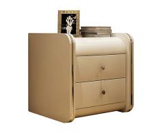 WJSW Leder Nachttisch | MDF Locker Locker | Schlafzimmer Nachttisch | Lederrahmen Struktur Große Kapazität 46.5X42X48cm (Farbe: B)