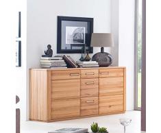 lifestyle4living Sideboard, Kommode, Anrichte, Highboard, Wohnzimmerkommode, Schlafzimmerkommode, TV-Board, Kernbuche, massiv, teilmassiv