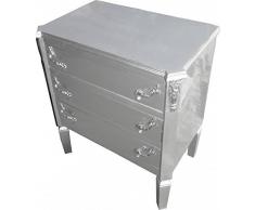 Casa Padrino Barock Kommode Silber B60 H69 cm - Handgefertigte Art Deco Möbel