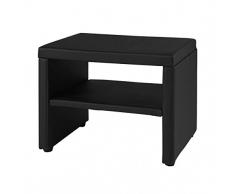 WIMÖ Nachttisch Nachtkonsole Nachtkommode Till, Kunstleder Schwarz, Breite 55 cm, Tiefe 45 cm, Höhe 37,5 cm