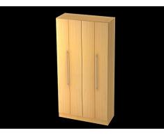 Falttürenschrank 5 OH,Sockelblende Relinggriff, Buche/Buche