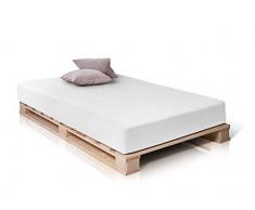 PALETTI Palettenbett Massivholzbett Holzbett Bett aus Paletten mit 11 Leisten, Palettenmöbel Made in Germany
