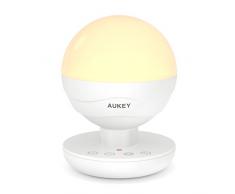 AUKEY Nachttischlampe LED Tischlampe aufladbar dimmbar mit RGB Farbwechsel und Touch-Control für Schlafzimmer, aufhängbare Campinglampe für Garten, Outdoor (LT-ST10)