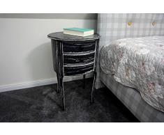 Design Nachttisch Boxspringbett Nachtkommode BT-3 Schwarz Vintage Used Look