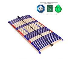 stabiler Lattenrahmen 100% BUCHE - nicht verstellbar, starr - SCHULTERFRÄSUNG, 7 Zonen, 42 Federleisten, Härte-Regulierung, Mittelgurt, SCHLUMMERPARADIES - SLEEP BEST 42 FIX unmontiert ( 80x200 cm )
