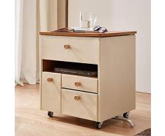 Giow Nachttisch Nachttisch, multifunktionaler Hubtisch, einfacher Schlafzimmerschrank aus Leder, geeignet für Wohn- / Schlafzimmer/Arbeitszimmer, (Farbe: Beige)