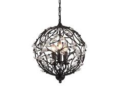 ACOC Kugel-Lüster Deckenleuchte Deckenlampe - Crystal Modernes Design, Kron-Leuchter Aus Aluminium & Kunst-Kristal Sockel - Für Wohnzimmer & Schlafzimmer