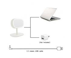 Schminkspiegel Tischleuchte Schlafzimmerspiegel LED Beleuchteter Schminkspiegel Makeup Werkzeug Stand Schminkspiegel Fülllicht Schminkspiegel Mit HD Spiegel Smart Fülllicht Natürliche Daylight Schminktischlampe,White