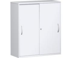 Geramöbel Schiebetürenschrank 3 OH, mit Schloss und Mittelseite, 1152x1000x425, Weiß