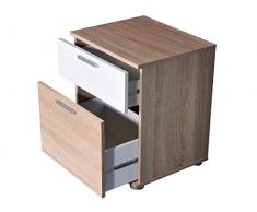 Nachtkonsole Nachtschrank Nachtkommode Nachttisch Kommode Sam III (Eiche/Weiß)