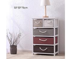 JHCTG Nachttisch Massivholz Rattan Aufbewahrungsbox Schublade Schlafzimmer Schließfächer (größe : G)