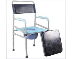 WZB - Wheelchair Tragbare Nachtkommoden Höhenverstellbare Dusche Toilettensitz Toilettenstuhl Medizinische Hilfe, Komfortable Armlehne Aluminium Transportstuhl