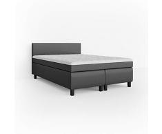 VitaliSpa Boxspringbett 140x200cm Doppelbett Hotelbett Ehebett Federkernmatratze Komfortschaum-Topper