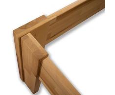 Bubema-SOLO Kernbuche-Bett massiv natur, bio-geölt, verschiedene Kopfteile wählbar - Grösse 90 x 200 cm - Härtegrad Nr. 2