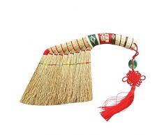 NJIUHB Traditioneller Rundbett Straw Broom Wear Resistant Hand Made Wand- (Größe, 34cm), 34cm (Size : 34cm)