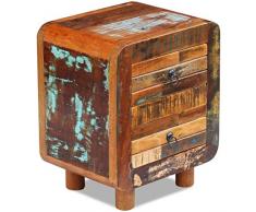 Festnight- Massivholz Nachtschrank im Antik-Stil | Nachttisch Nachtkommode Kommode mit 2 Schubladen für Wohnzimmer Schlafzimmer 43x33x51 cm Handgefertigt