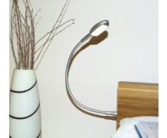 LED Bettleuchte Leseleuchte 2-er Komplettset / Alu / Art. 2025-2 / Bettbeleuchtung / Nachttischlampe / Lichtfarbe kalt weiß / Komplettset mit Netzteil, Kabeln, Steckverbindungen und Befestigungsmaterial