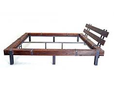 CHYRKA® Massivholzbett Balkenbett Doppelbett Massivholz LEMBERG Loft Vintage Industrie Design Handmade Holz Metall (180 x 200 cm)