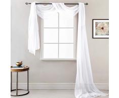 PONY DANCE Voile Vorhang Transparent - Querbehang Stores Gardinen Schals Himmelbett/Hochzeit Dekoschals Vorhänge, 1 Stück H 548 x B 152 cm, Weiß
