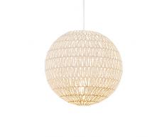 QAZQA Design/Modern Retro Hängelampe weiß 50 cm - Lina Ball 40 / Innenbeleuchtung/Wohnzimmerlampe/Schlafzimmer/Küche Textil/Stahl Kugel/Kugelförmig LED geeignet E27 Max. 1 x 60 Watt