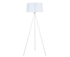 HOMCOM Stehlampe Tripod Schlafzimmer Standleuchte Stehleuchte 40 W Skandinavisch Stoff + Metall weiß ∅48 x 156 cm