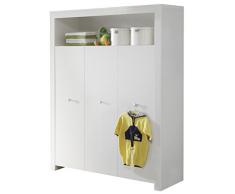 trendteam BZO61301 Babyzimmer Kleiderschrank weiss, BxHxT 130x186x54 cm